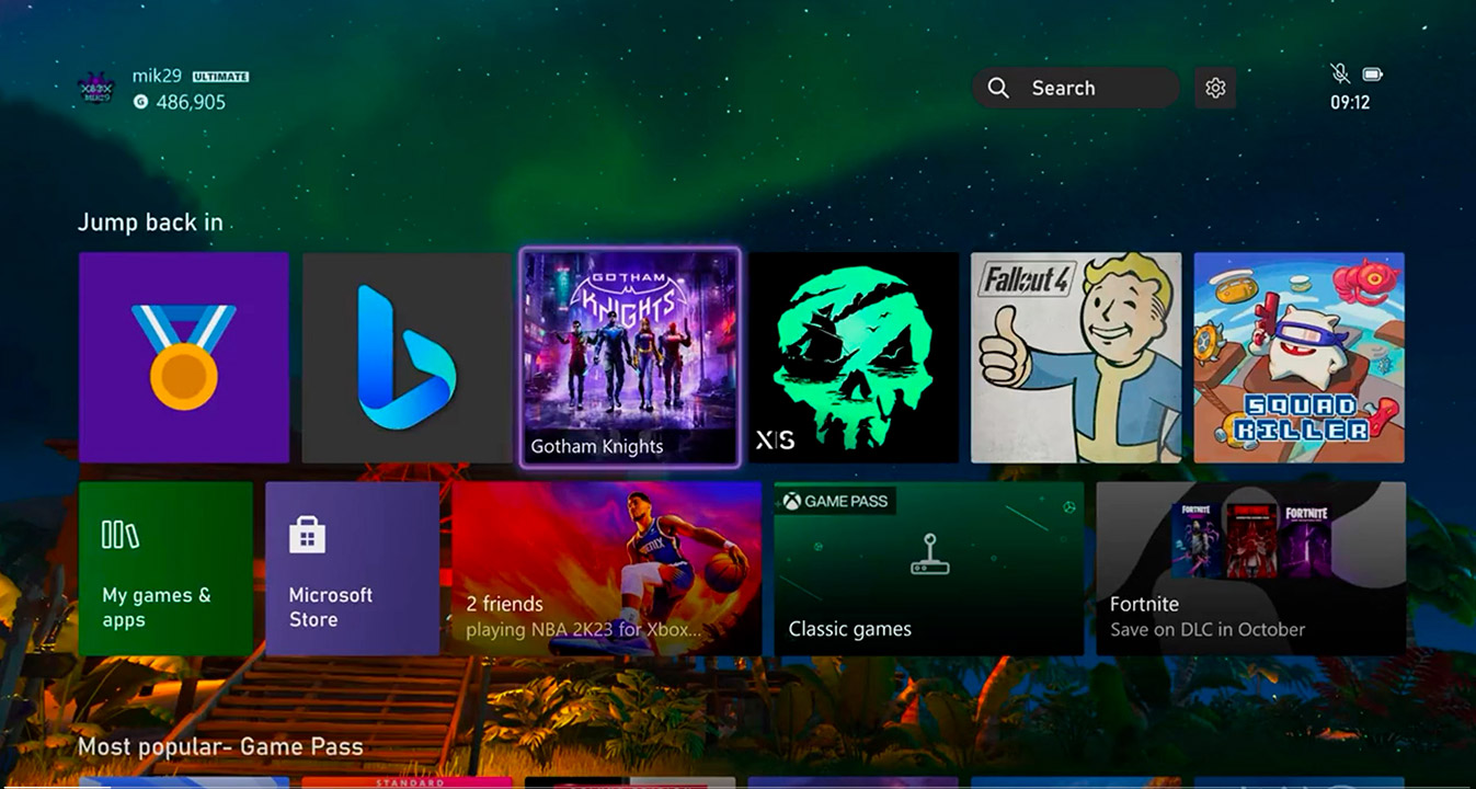 Xbox : un changement de l'interface prévu pour 2023, premier