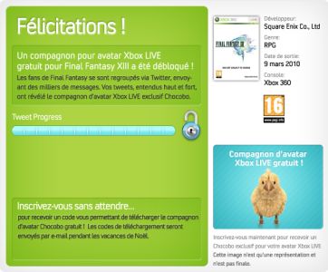 News : Un chocobo gratuit pour votre avatar