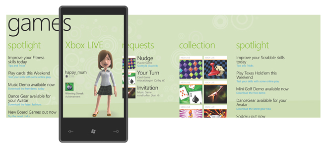 Le Xbox Live dans Windows Phone 7 Series