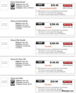 News : Prix de Kinect : Gamestop dit 150 dollars