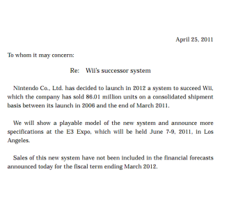 News : Nintendo confirme sa nouvelle console sur son site !