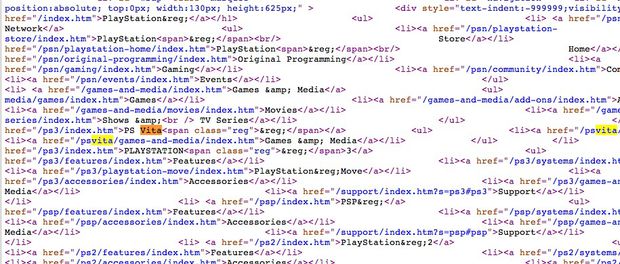 News : Le source code du site Playstation contient PS Vita