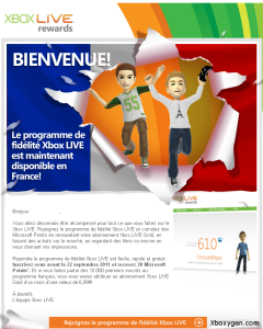 News : Programme fidélité Xbox Live : lancement en France