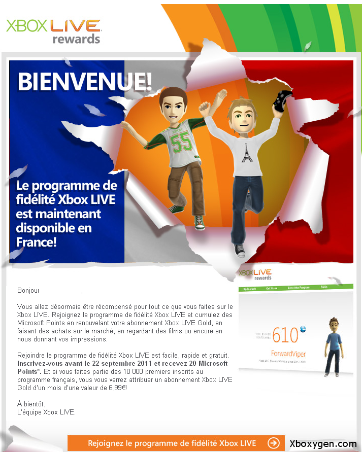 Programme fidélité Xbox Live : lancement en France