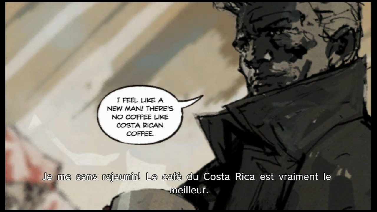 Peace Walker - Les scènes cinématiques sont sous forme de comics ponctués par quelques QTE bien sentis.