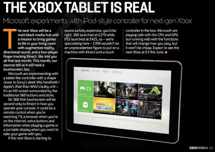 News : Une tablette pour la Xbox 720 ?