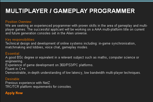 Creative Assembly recrute pour un jeu Alien next-gen