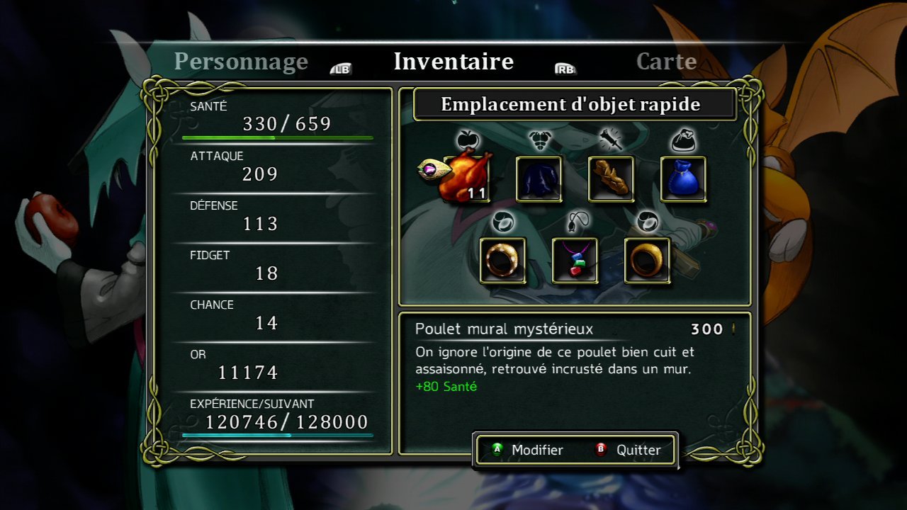 Le jeu offre un système d'inventaire digne d'un RPG.