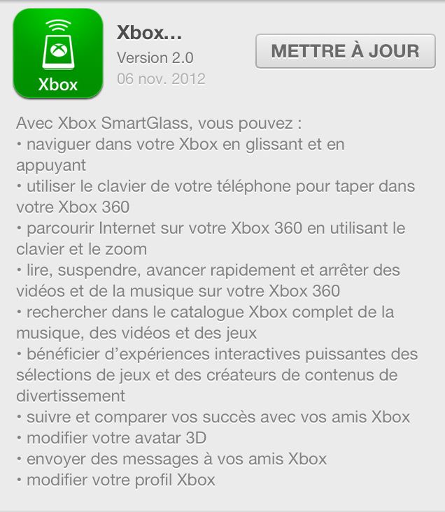 Xbox SmartGlass est disponible sur iOS