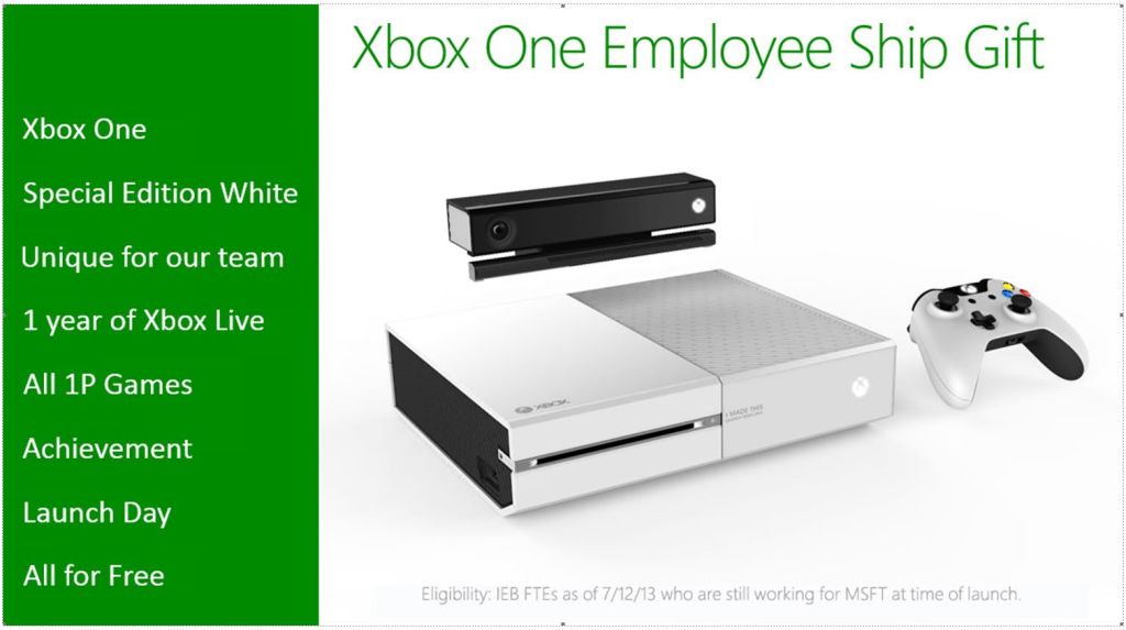 Une Xbox One Blanche pour les employés Microsoft