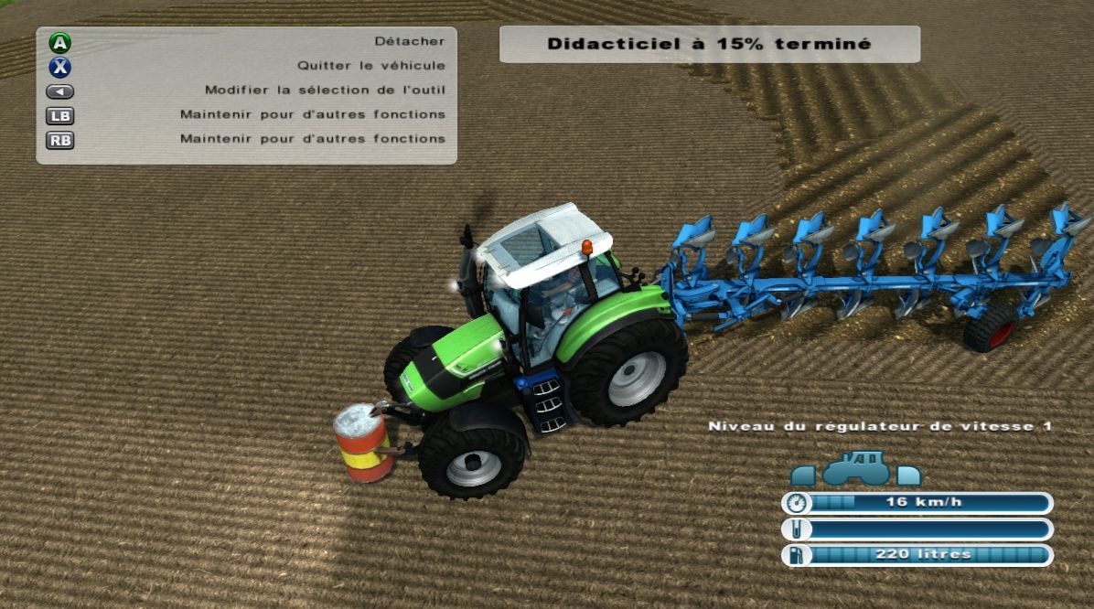 Là il faudra faire attention à ce que le bidon ne se bloque pas sous le tracteur...