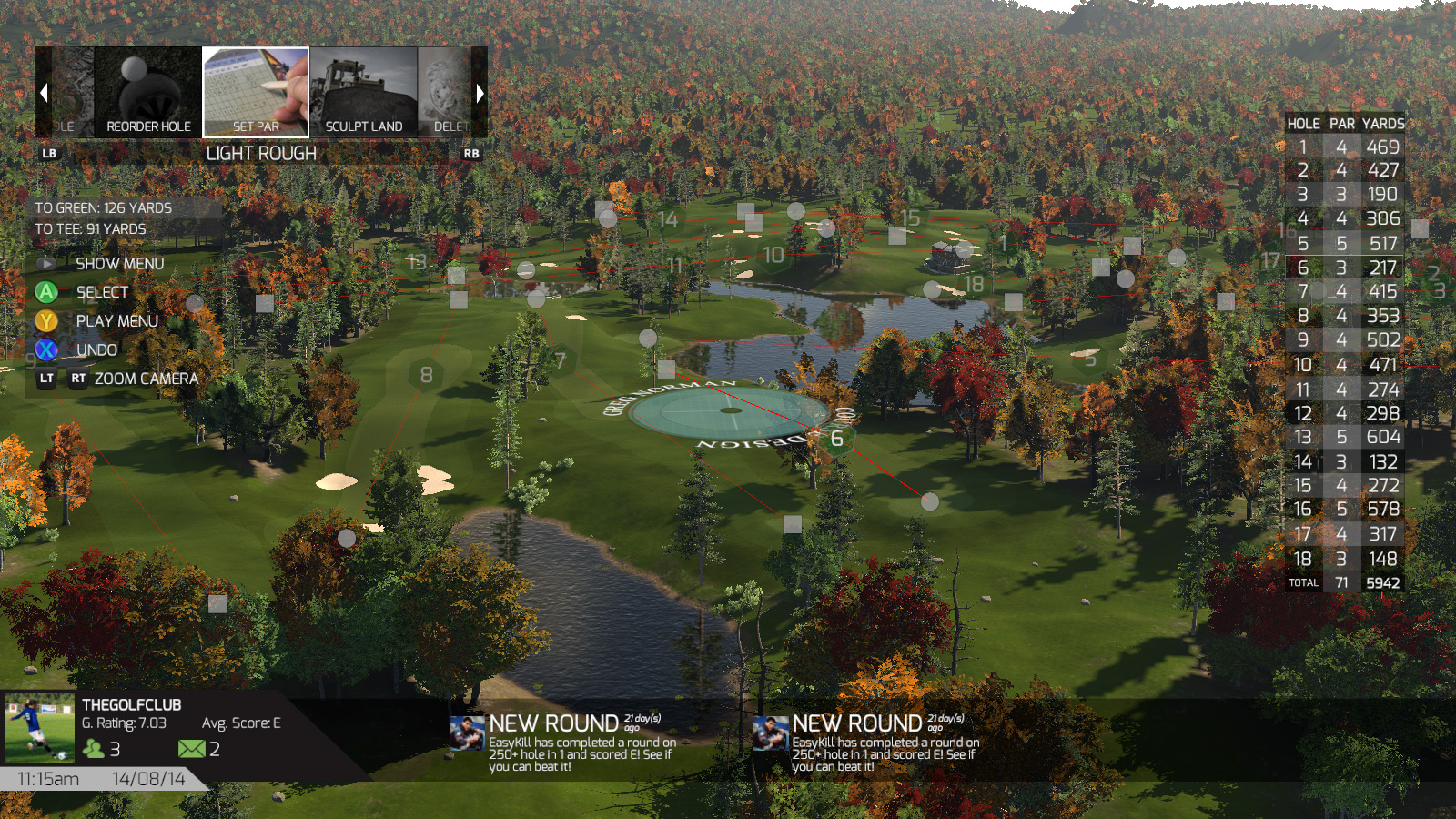 L'éditeur de parcours est le seul point remarquable de The Golf Club