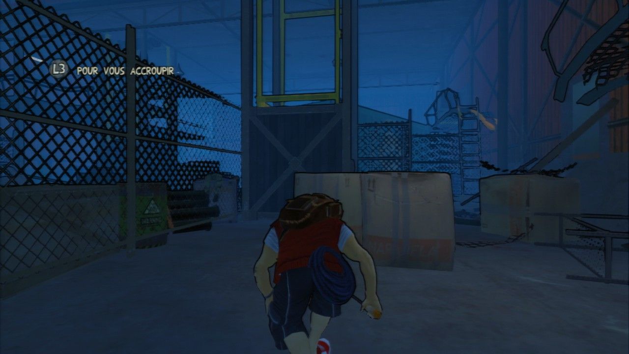 Tout le long du jeu on vous dira que pour s'abaisser, il faut appuyer sur le joystick gauche...