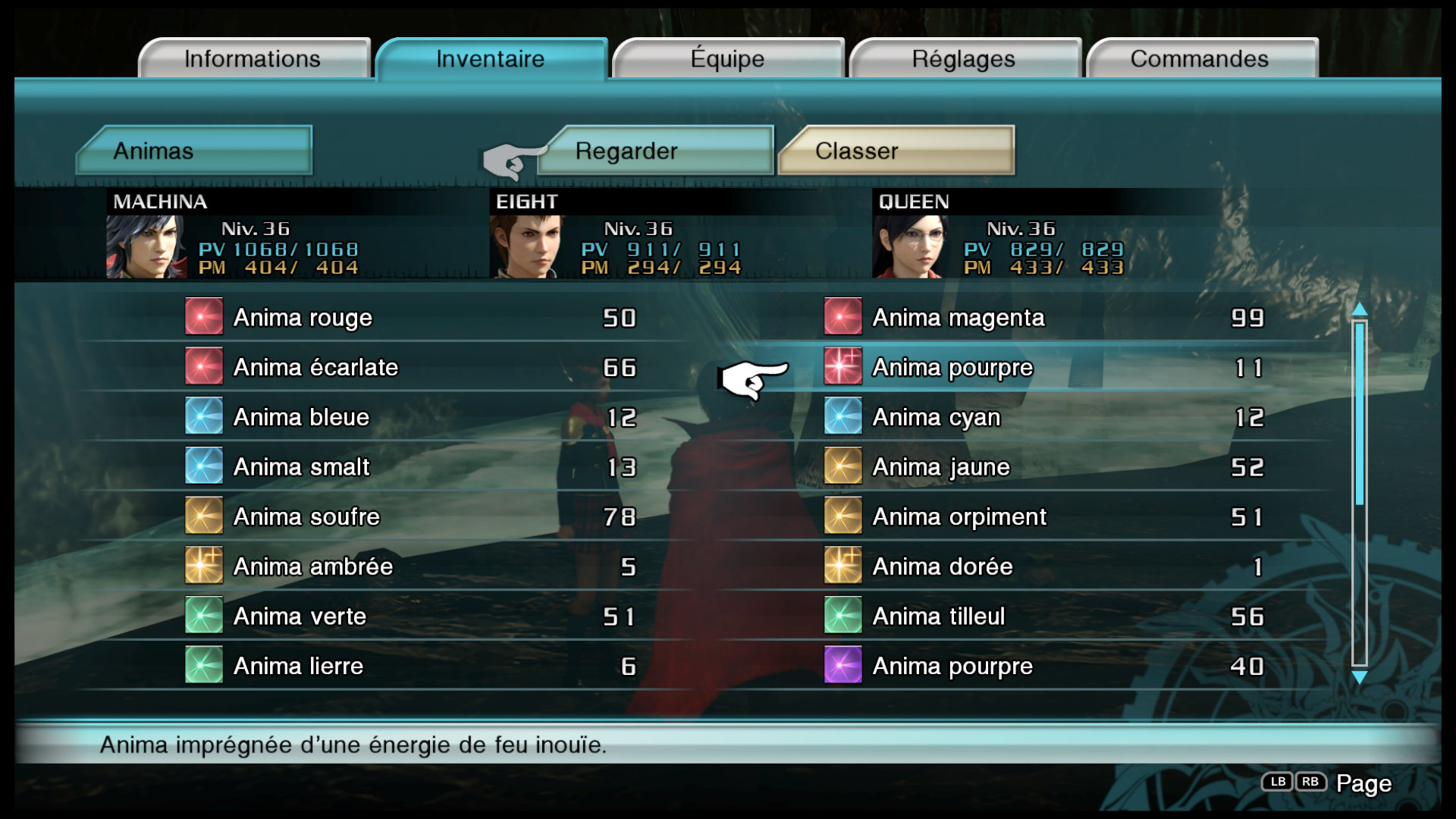 Les menus se manipulent en temps réel. Faites attention à être en sécurité pour les consulter !