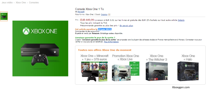 News : La Xbox One 1 To : sortie le 19 juin 2015 d’après Amazon