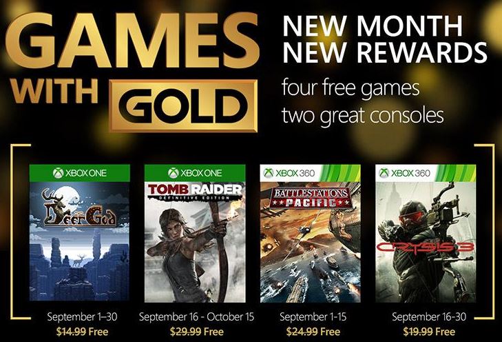 Xbox Live : les jeux gratuits Xbox One et Xbox 360 de septembre 2015