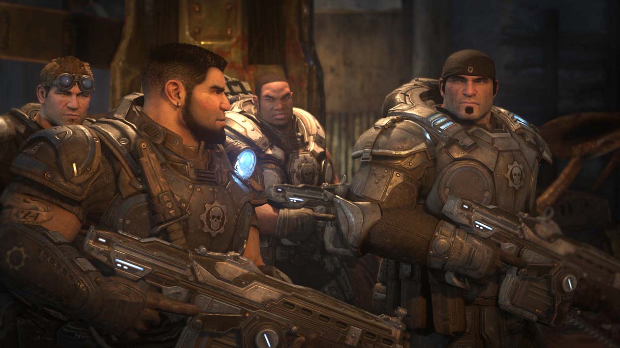Fenix, Santiago, Cole et Baird, l'équipe de choc de Gears