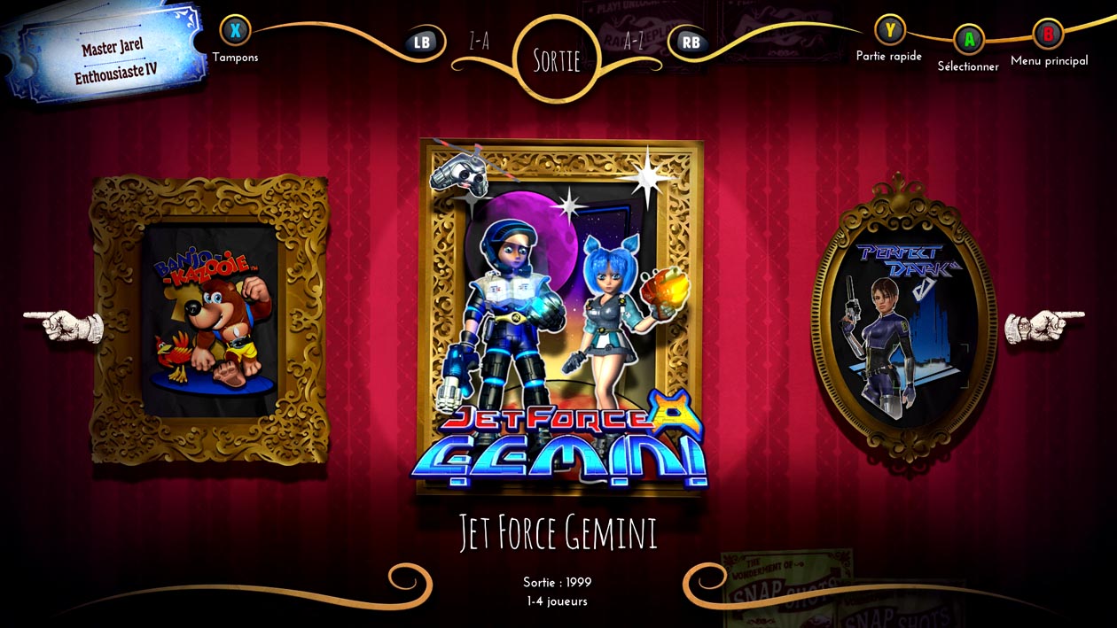 Les menus de Rare Replay sont de toute beauté