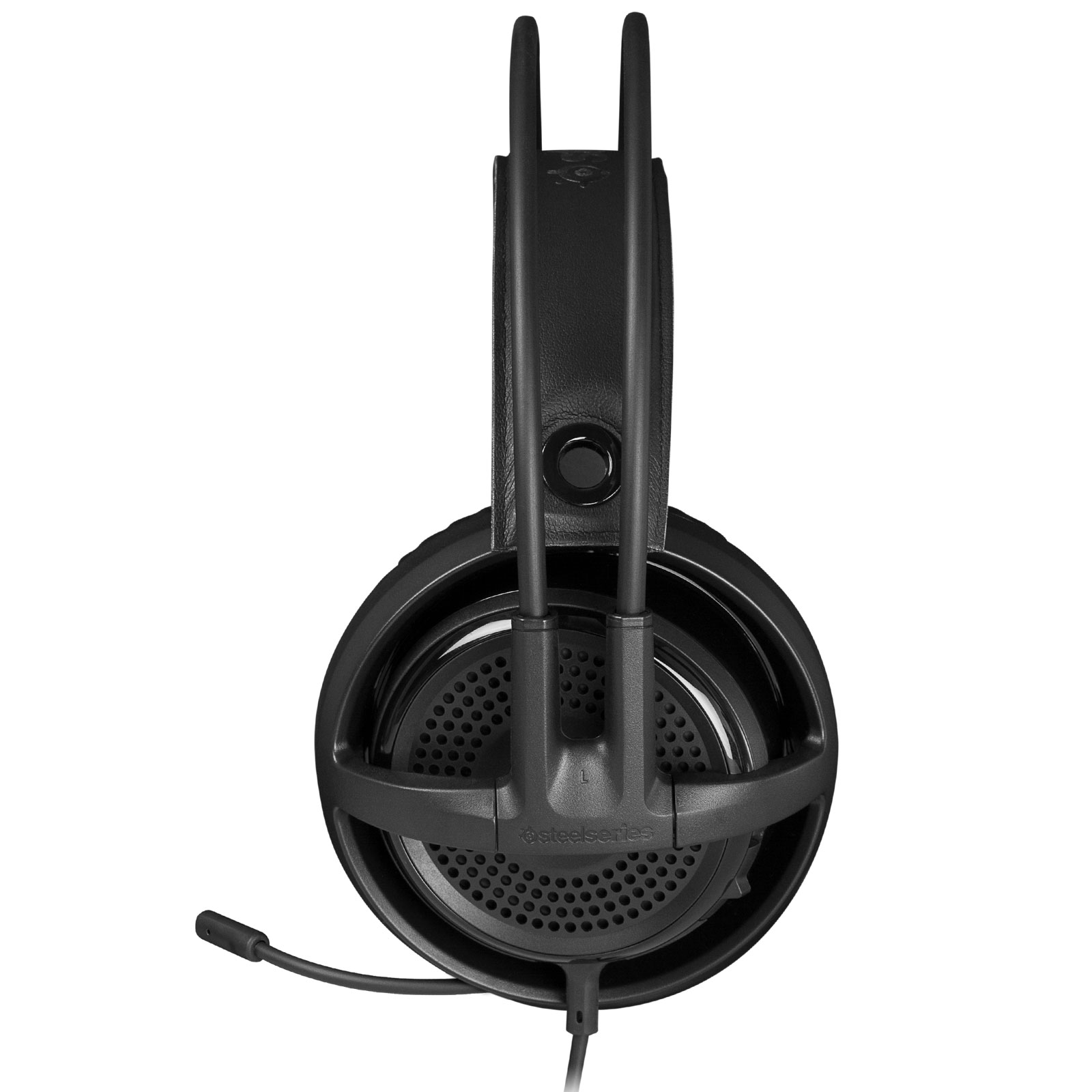 Le casque vu de côté avec son micro déployé