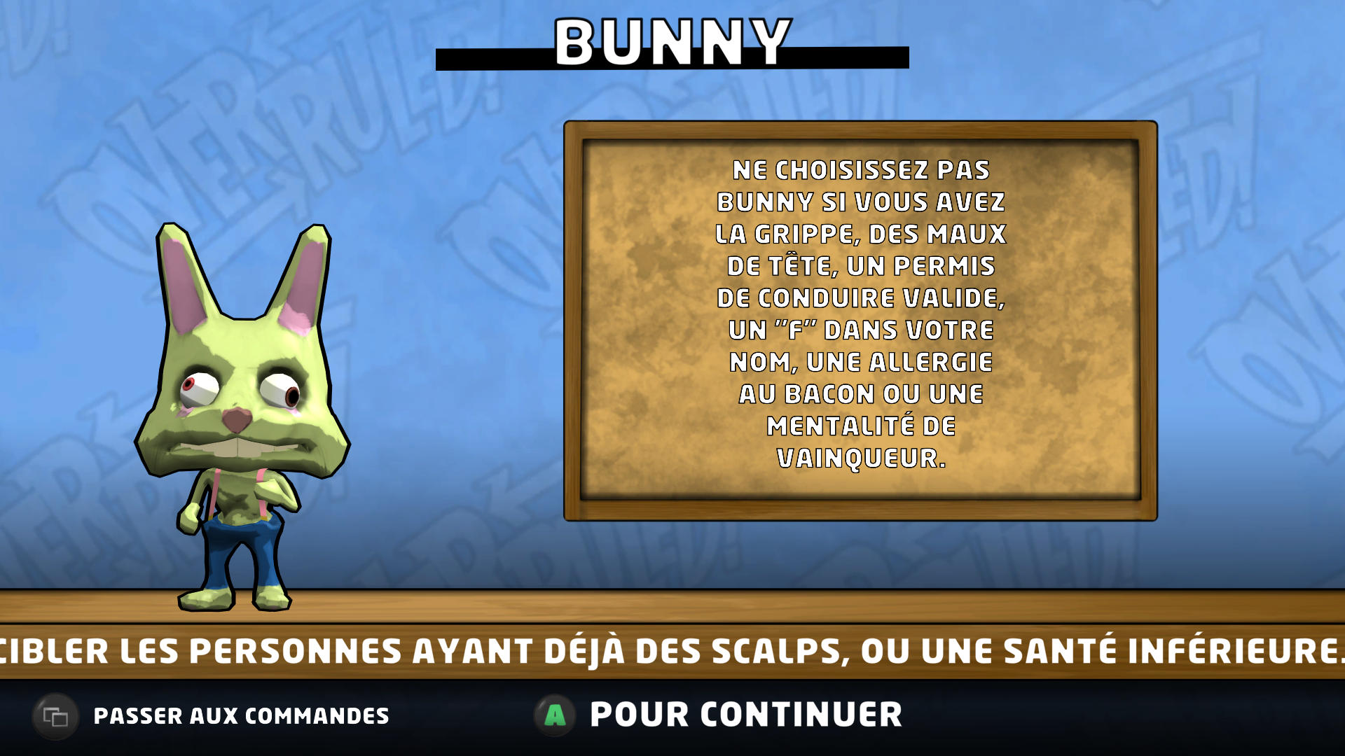 Malheur ! Le jeu tente également de faire de l'humour ! Essaies encore.