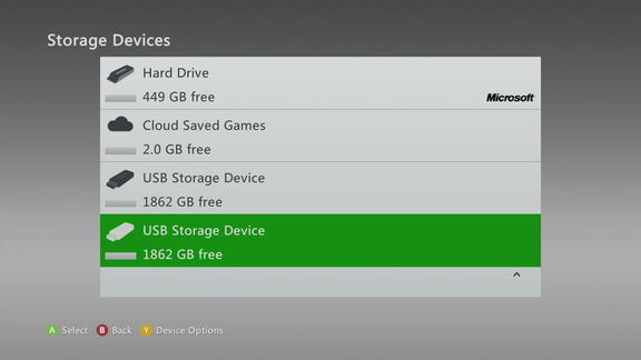 Xbox 360 : une mise à jour est disponible, 2 Gb dans le cloud