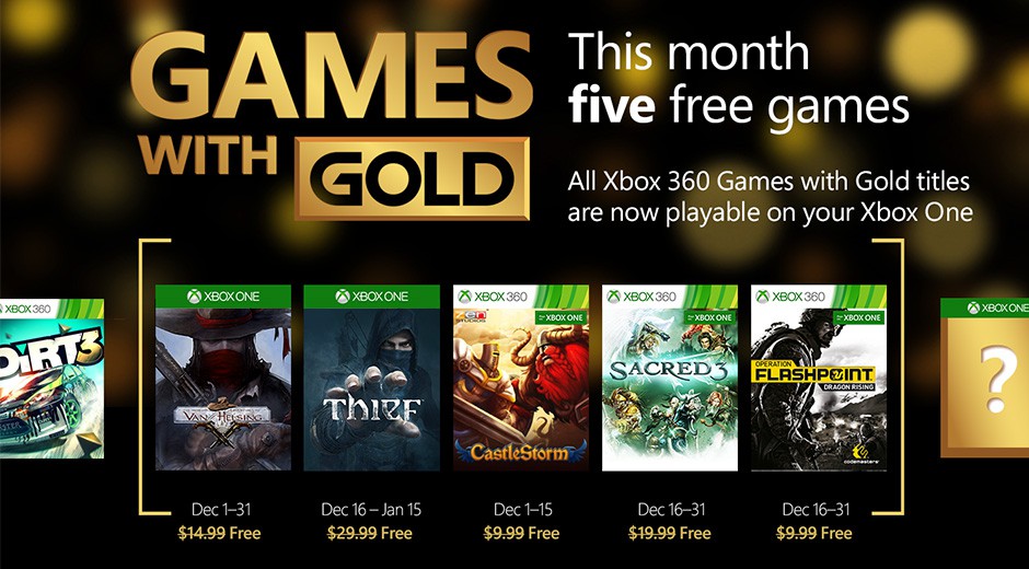 Xbox Live : les jeux gratuits Xbox One et Xbox 360 de décembre 2015