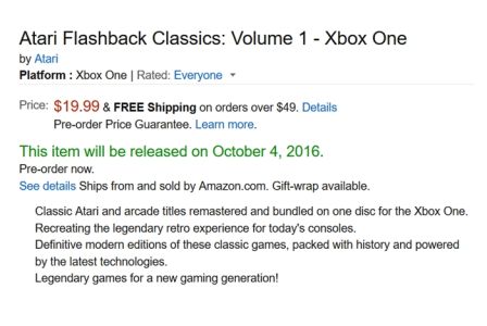 News : Atari Flashback Classics listé sur Amazon