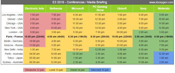 News : Conférences E3 2016 : dates et heures pour Xbox, Sony, EA, Ubi, Bethesda