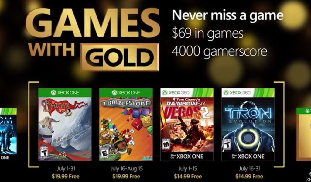 Xbox Live Games with Gold : les jeux gratuits Xbox One et Xbox 360 de juillet 2016