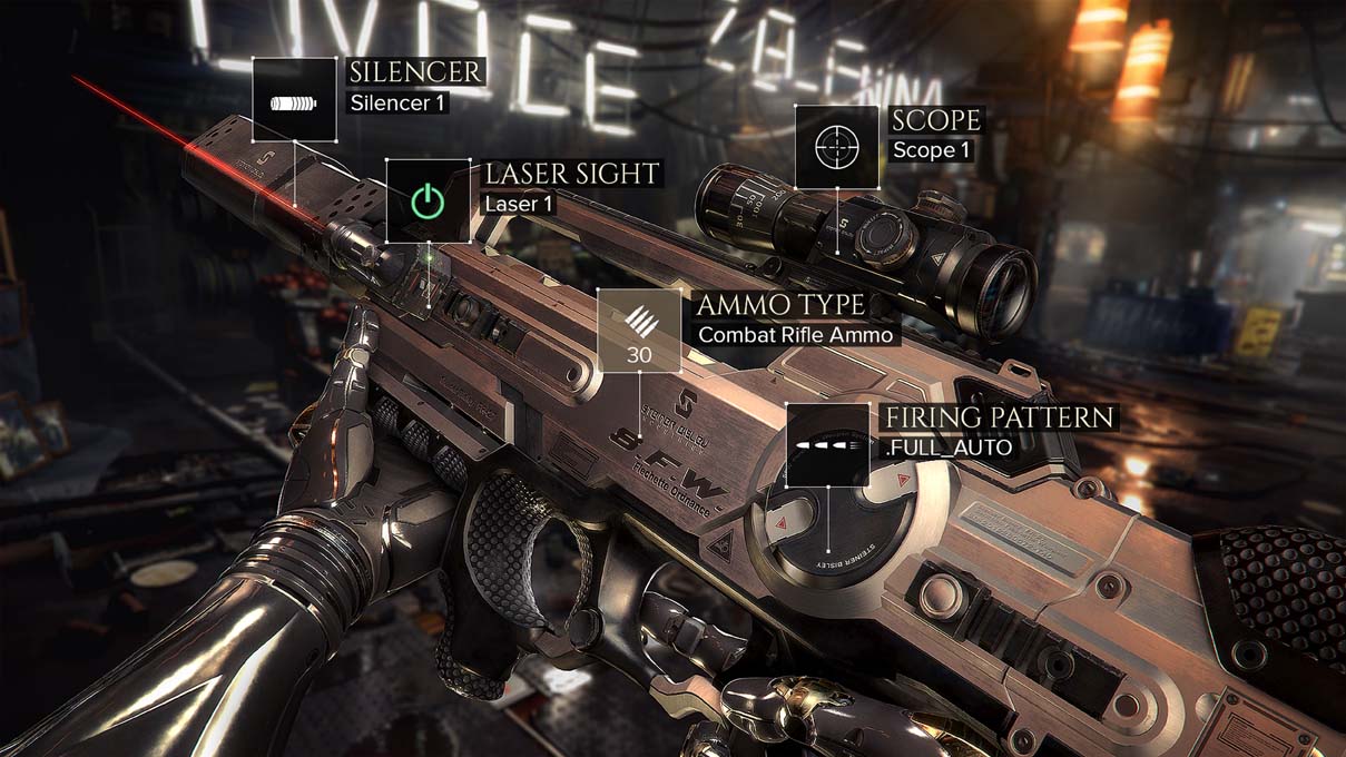 Certaines armes sont entièrement customisables