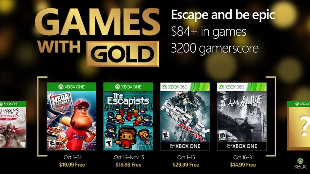 Xbox Live : les jeux gratuits Xbox One et Xbox 360 d&rsquo;octobre 2016