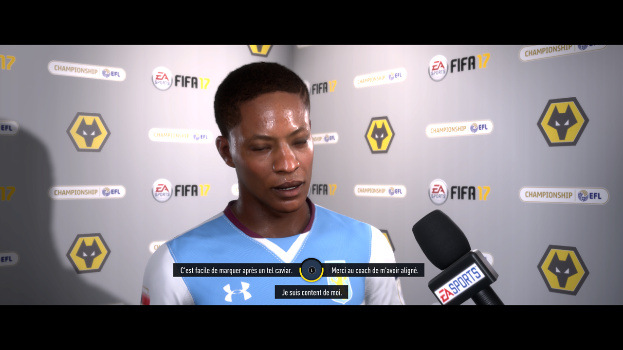 Alex Hunter devra régulièrement donner des interviews en fin de match