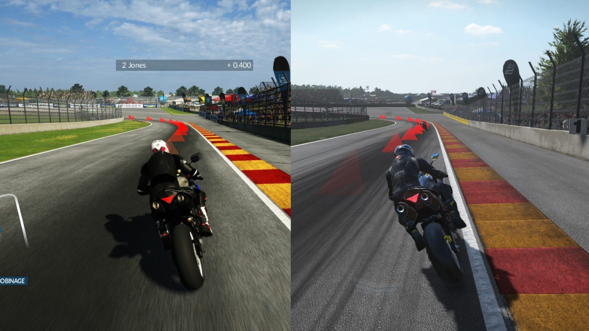 Ride 2, à droite, est plus beau, propre, et surtout moins saturé que sont prédécesseur à gauche !
