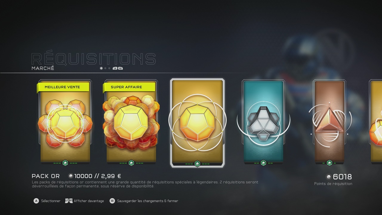 On peut aussi utiliser les crédits obtenus en jouant sur Halo 5