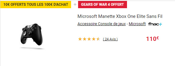 News : [Super Plan] Manette Xbox One Elite + Gears of War 4 à 110€ !