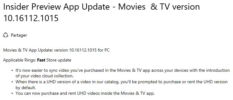 Les films UHD 4K dispos sur Windows 10 pour les Insiders, la Xbox One S suivrait ?