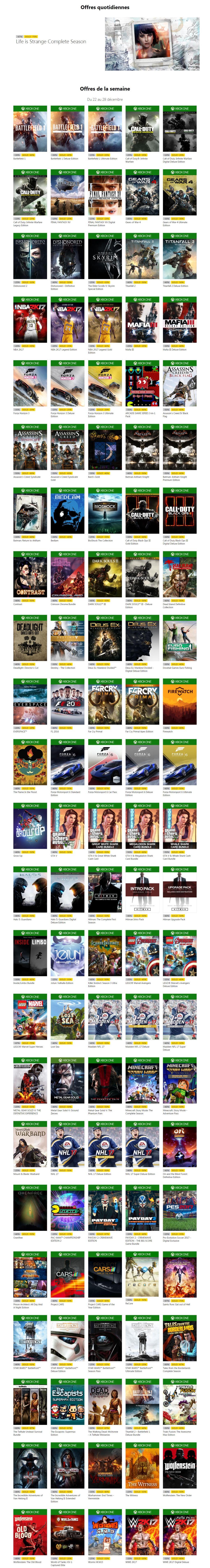 Les soldes Xbox One de Noël sont disponibles sur le Xbox Live