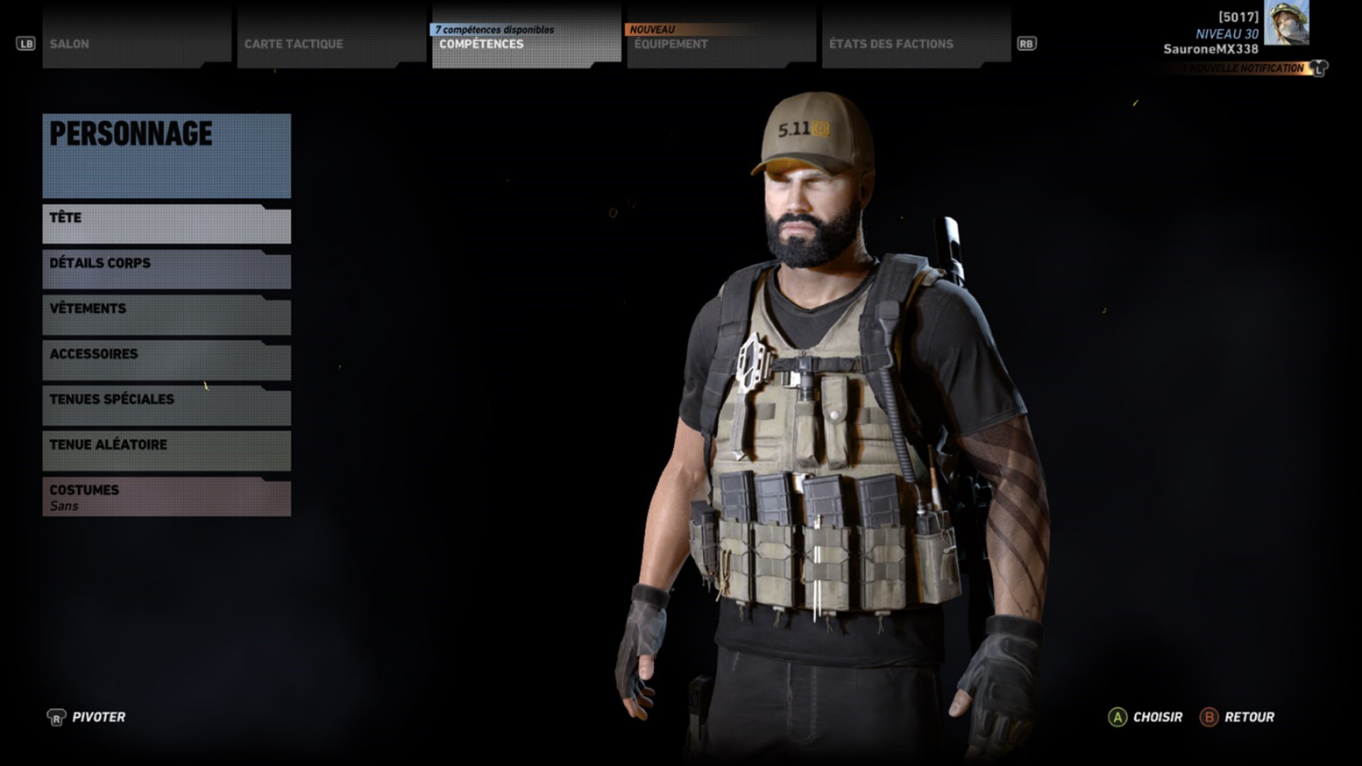 On peut-être qui on veut dans Wildlands, et s'équiper avec des produits manufacturés.