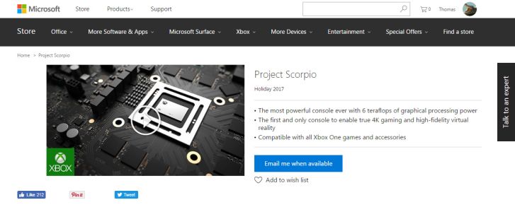 News : Xbox Scorpio : la page de précommande est en ligne