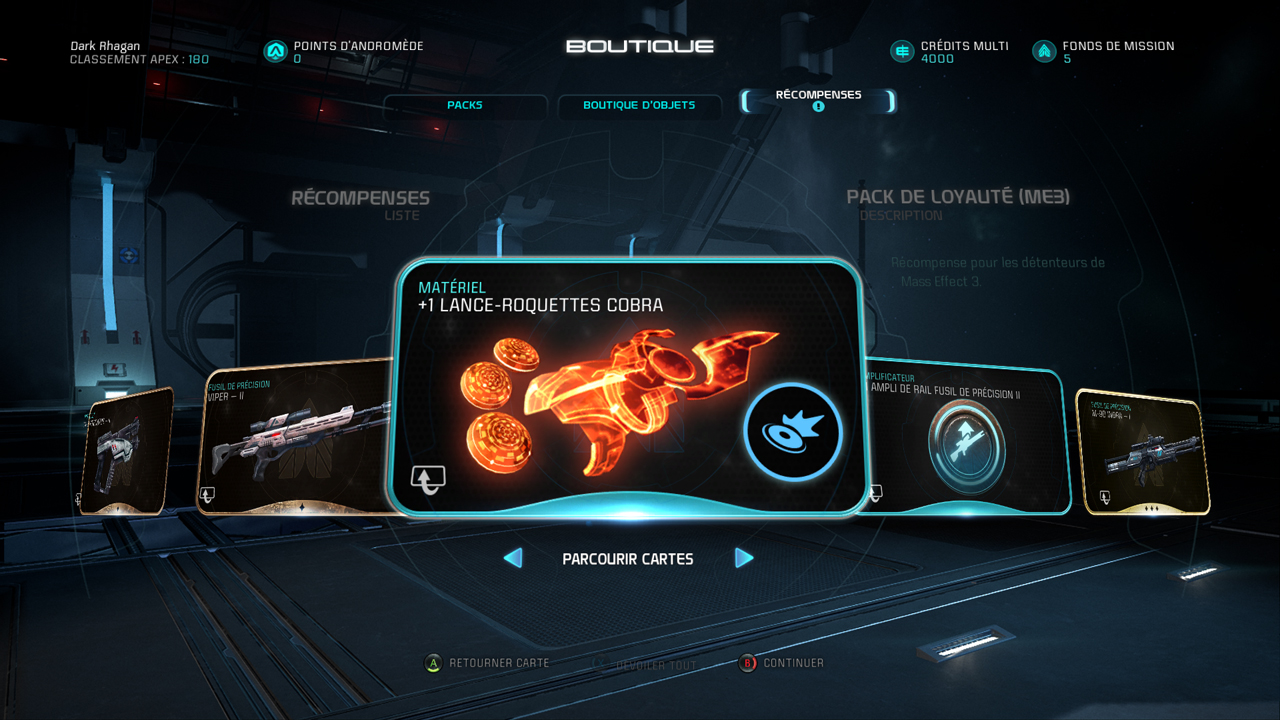 Comme dans Mass Effect 3, les caisses de ravitaillements sont de la partie