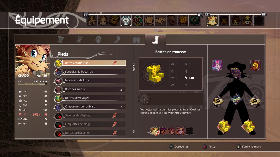 Le nom des items est parfois très recherché