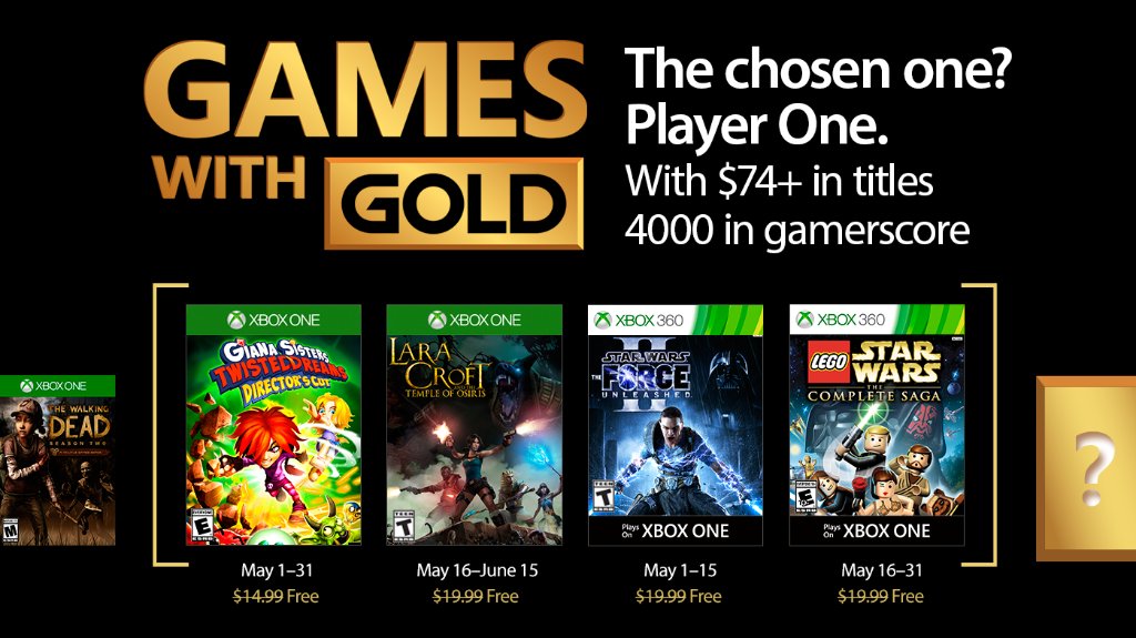 Xbox Live Games With Gold : les jeux gratuits Xbox One et Xbox 360 de mai 2017