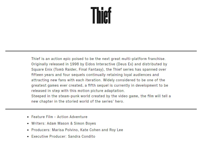 [MaJ] Thief : un nouveau jeu et un film en préparation