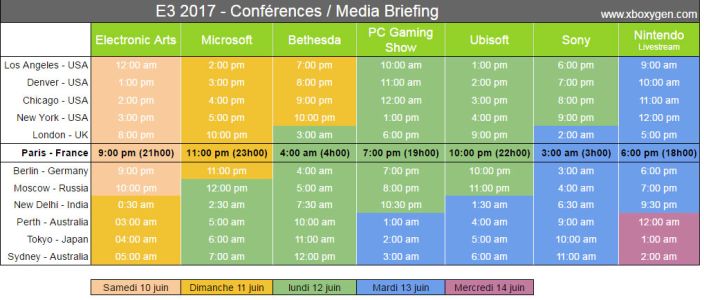 News : Conférences E3 2017 : dates et heures pour Xbox, Playstation, Nintendo et éditeurs
