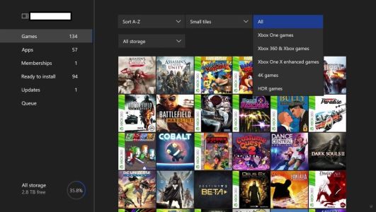 News : Les jeux optimisés Xbox One X, HDR ou 4K en filtre sur le prochain dashboard