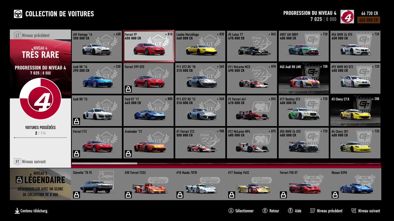 Le système de collection de voitures de ce Forza 7 est tout simplement génial