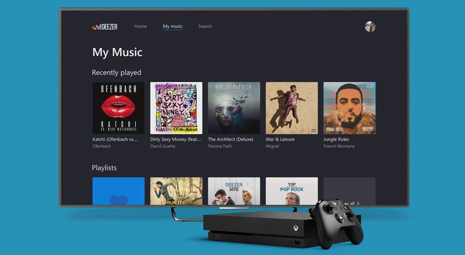 L’application Deezer est disponible sur Xbox One et Xbox One X