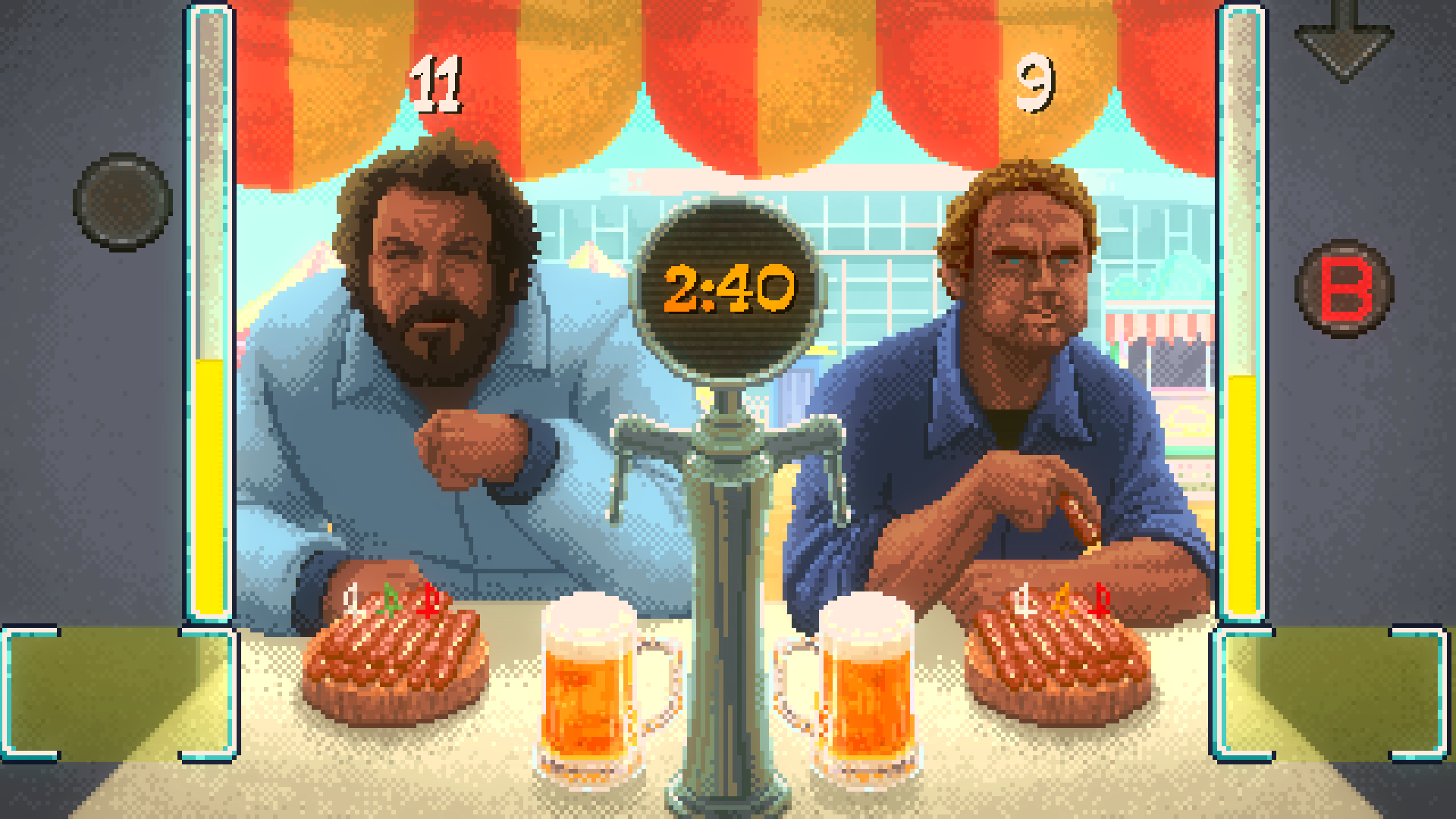 Bieres et saucisses au programme de ce mini jeu