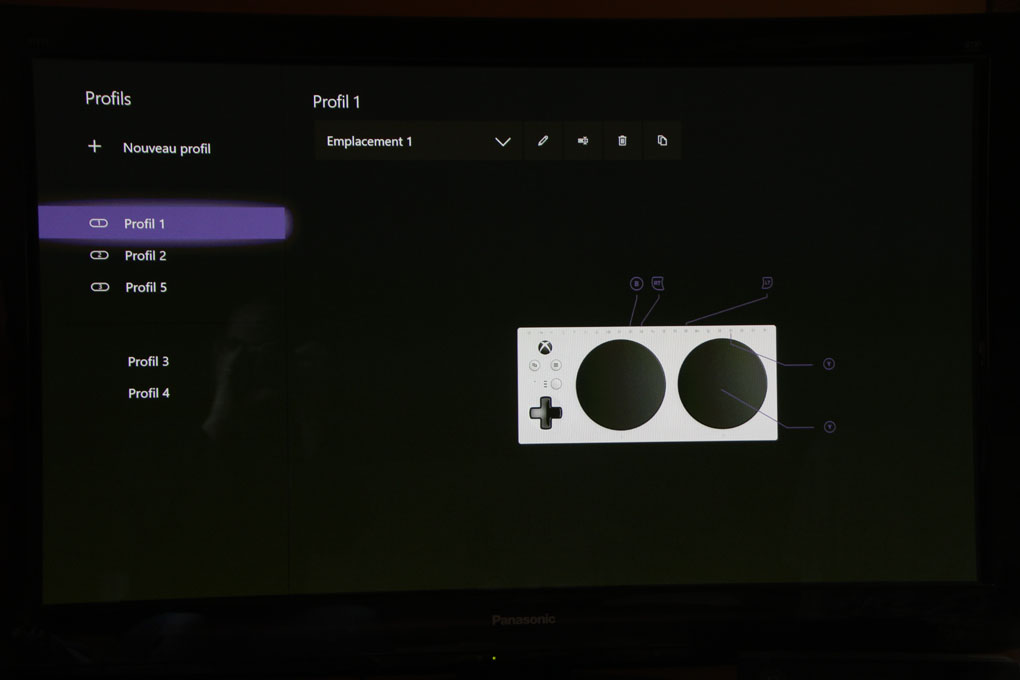 L'interface de la manette adaptative, simple et très efficace !