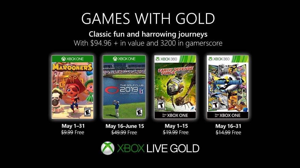 Games With Gold mai 2019 : la liste des jeux Xbox gratuits